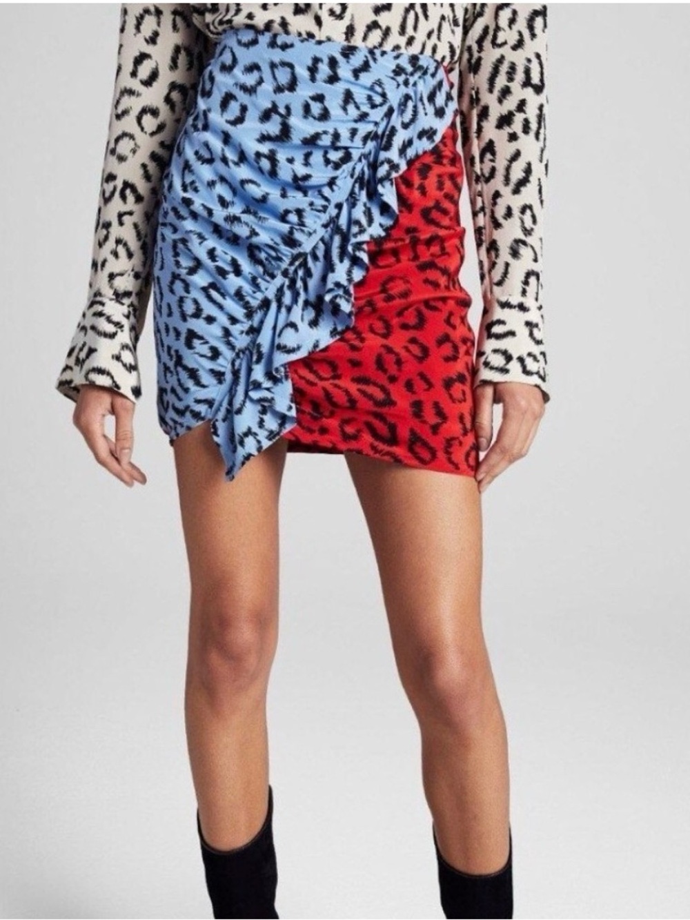 A.L.C. Geller Animal Print Mini Skirt Size 0